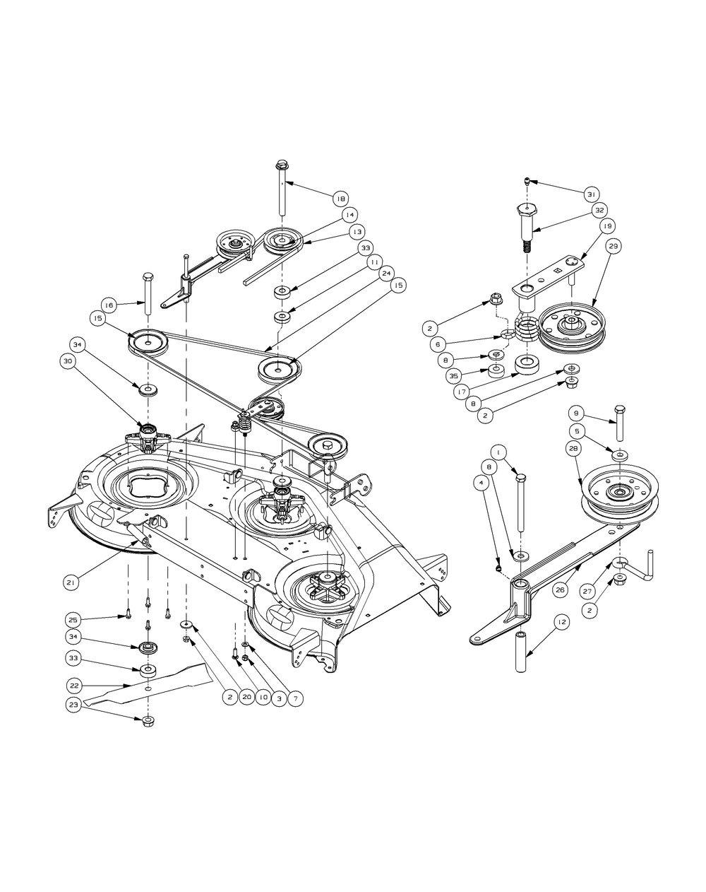 Deck Assembly 50 2008 And Before Diagram and Parts List for Z-FORCE50 17AF3AGP-17AF3AGP010 Cub Cadet Lawn Tractor